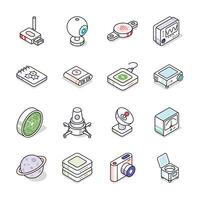 Get this Trendy collection of science and technology isometric icons vector