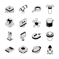 Check out modern pack showing science and technology study isometric icons. vector