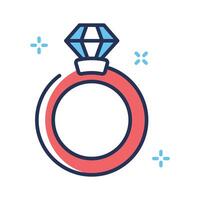 Ready to use linear style icon of diamond ring vector