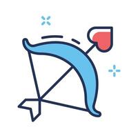 A captivating outline style icon of cupid bow arrow vector