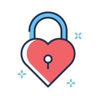 Check out our latest line style icon of heart lock vector
