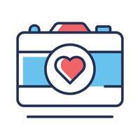 Ready to use outline icon of valentine photography camera vector