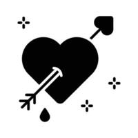 A handy linear style icon depicting cupid heart. vector