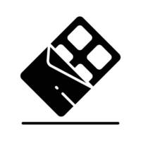 Easy to edit linear style icon showing chocolate bar. vector