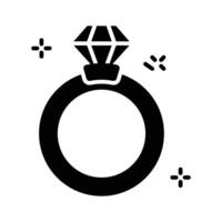 Ready to use linear style icon of diamond ring. vector