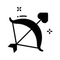 A captivating outline style icon of cupid bow arrow. vector