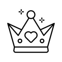 Get this amazing line style icon of crown with a heart on it.. vector
