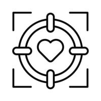 Ready to use line icon showing love target.. vector