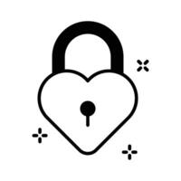 Check out our latest glyph style icon of heart lock vector