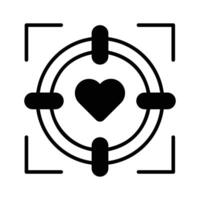 Ready to use glyph icon showing love target vector