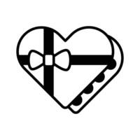 Visually engaging glyph icon of heart shape chocolate box vector