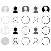 Blank Profile Avatar Icon Set for User Interface Design vector