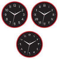 Analog Clock Set with Roman and Arabic Numbers vector