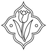 Coloring book. funny frame with flower. Graphics, cartoon vector