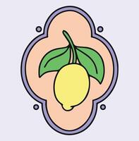 Funny frame with lemon. vector