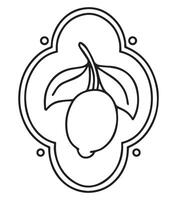 Coloring book. funny frame with lemon. vector