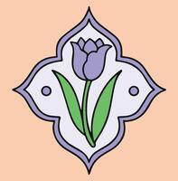 Funny frame with flower. Graphics, cartoon vector