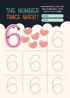 Fun and cute kawaii worksheet for kids with printable number tracing to support handwriting and early math skills in a colorful format vector