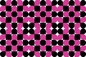 Abstract wallpaper with bold vivid pink shapes on a black background forming artistic graphics, perfect for digital design, posters, or modern backdrops. vector