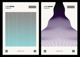 Set of abstract wallpapers with gradient colors and black contrast using repeated lines to create bold visuals for modern design projects vector