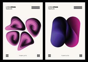 Modern abstract wallpaper set featuring vivid gradients with black contrast and repeated line patterns for striking design elements vector