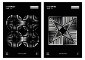 Repeated line pattern wallpapers in monochrome tones set of abstract graphics perfect for stylish textures and modern backgrounds vector