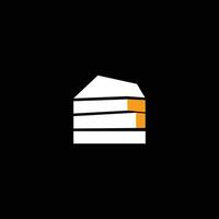 Roof and stack of books icon design. vector