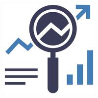 Analysis icon concept in blue color vector