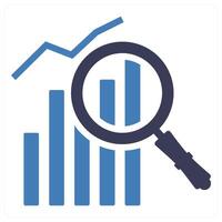 Analytics and growth in blue color vector