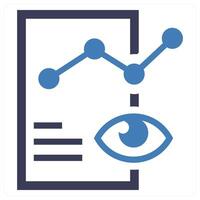 Advertising Report icon concept in blue color vector