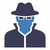 Anonymity icon concept in blue color vector