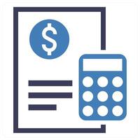 Accounting Report icon concept in blue color vector