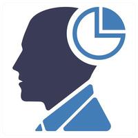Analytical Skill icon concept in blue color vector