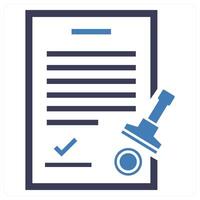 Agreement Approval icon concept in blue color vector