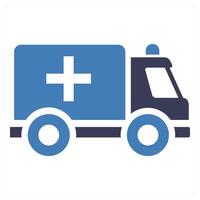 Ambulance icon in blue color vector