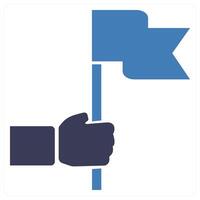 Achievement and goal in blue color vector