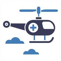 Air Ambulance icon concept in blue color vector