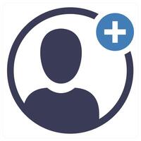 Add User icon in blue color vector