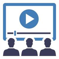 Audience Engagement icon concept in blue color vector