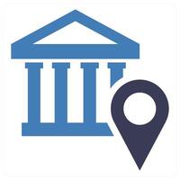 Bank Location icon concept in blue color vector