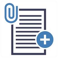 Attachment icon concept in blue color vector