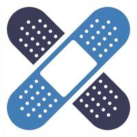 Bandage and health icon concept in blue color vector