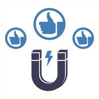 Attract User icon concept in blue color vector