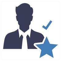 Best Employee icon concept in blue color vector
