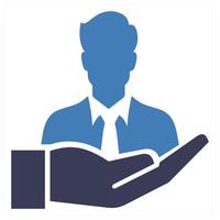 Autonomy Employee icon concept in blue color vector