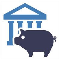 Bank Savings icon concept in blue color vector