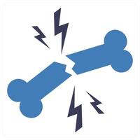 Bone Injury icon concept in blue color vector