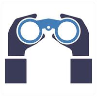 Binoculars icon concept in blue color vector