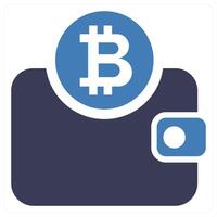 Bitcoin Wallet icon concept in blue color vector