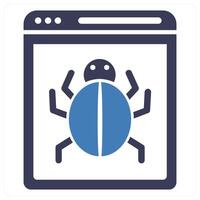 Bug Fixing concept in blue color vector